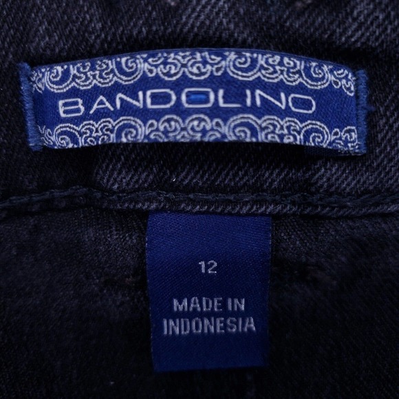 Bandolino Black Stretch Flap Pockets Womens Size 12 Mid Rise Denim Casual Pants - Picture 9 of 9